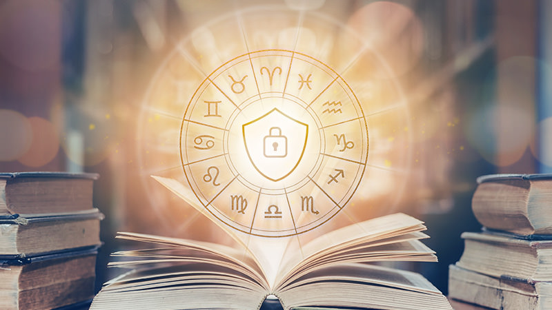 占星術のイメージに鍵のアイコン